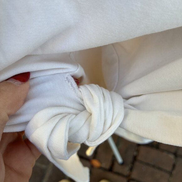 EXPRESS Tie-Front T-shirt Dress in white - Picture 4 of 5